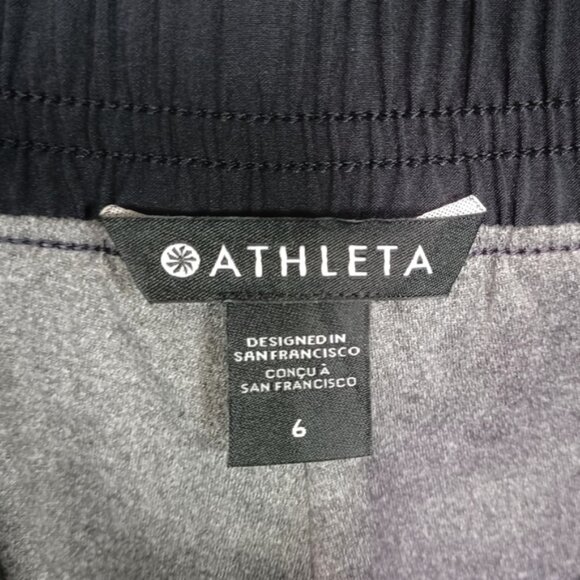 NWOT Athleta Brooklyn Women's Lined Black Jogger Pants 6 Warm Lined Lightweight - Picture 8 of 12